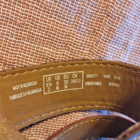 Clarks buckle sandal Tan and Red 8M - Picture 4 of 7